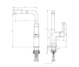 Смеситель для кухонной мойки Lemark URSUS LM7205BL
